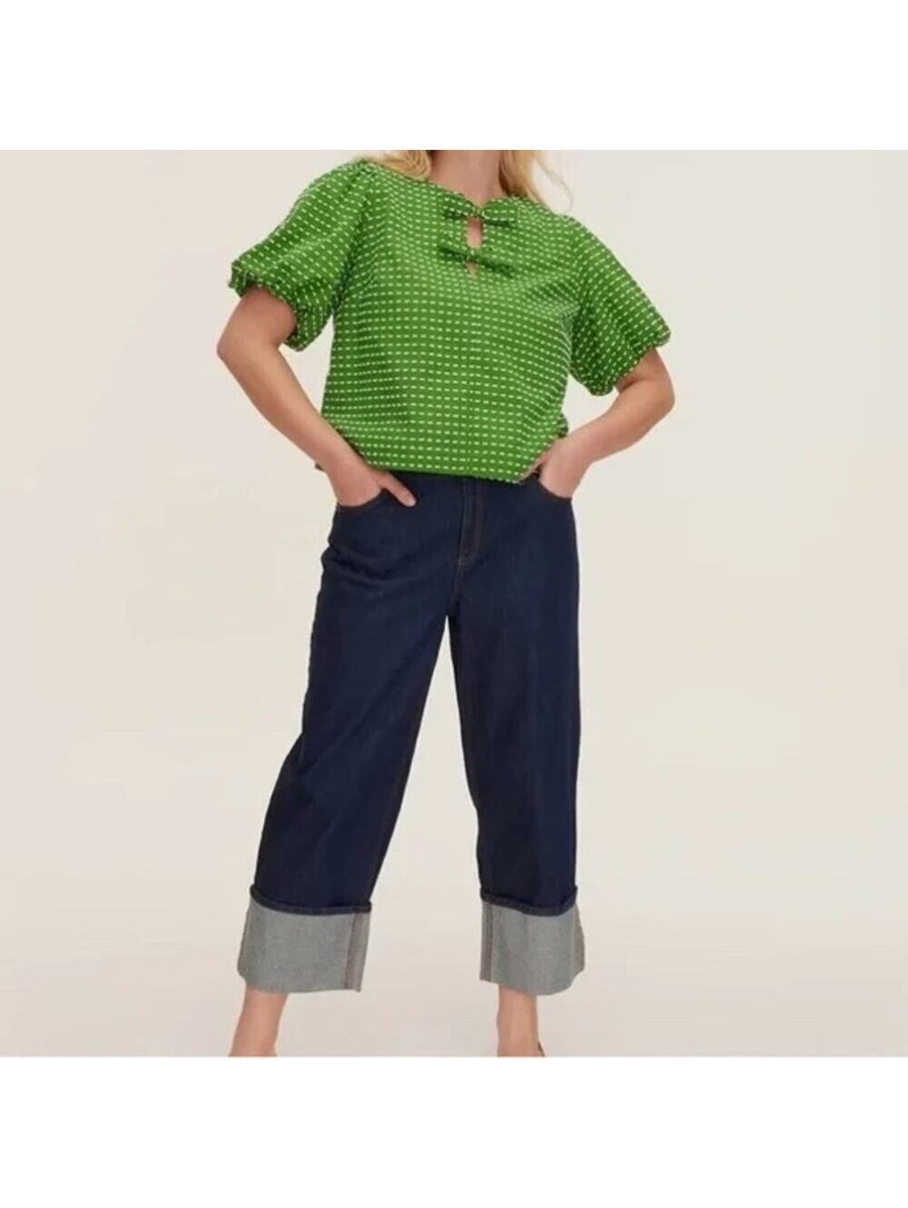 Kate Spade X Target NWOT High Rise Straight Leg Wide Cuff Size 0